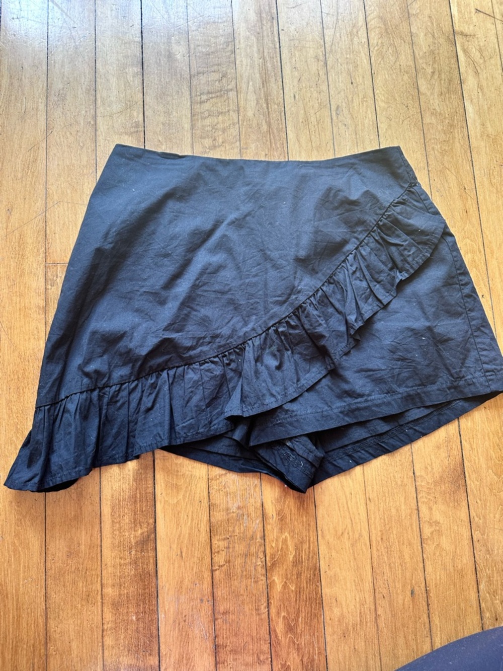 Lush Black Ruffle Skort